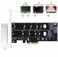 Адаптер Dual M.2 PCIe M2 SSD NVME (m Key) or SATA (b Key)