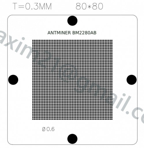 трафарет 80*80 49holes 1mm pitch IDEAL 